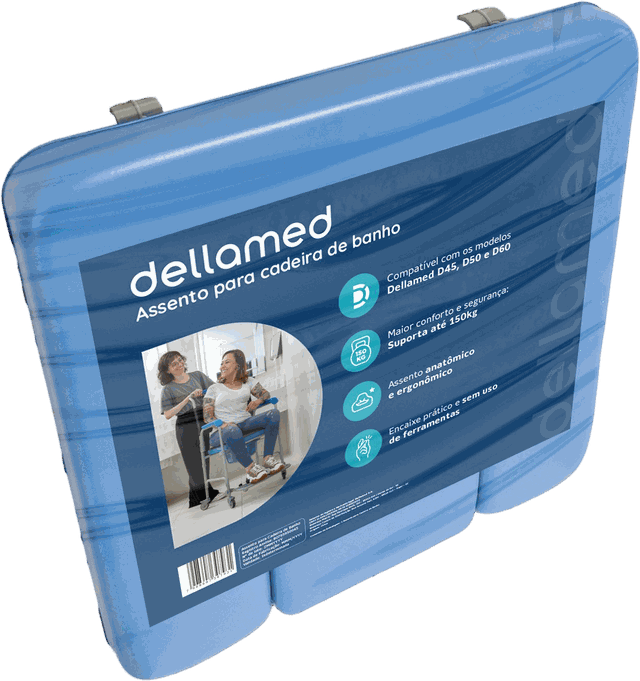 Cadeira de banho D60 com rodas Dellamed
