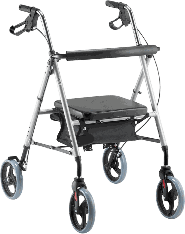 Andador D12 com rodas e assento Dellamed